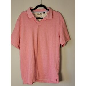 Tasso Elba Mens Supima‎ Cotton Golf Polo Shirt Pink SZ XL Short Sleeve 2 Button